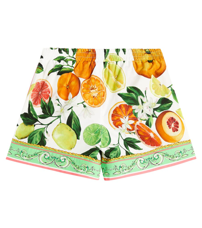 Shop Dolce & Gabbana Printed Cotton Shorts In Multicoloured