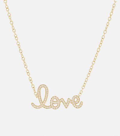 Shop Sydney Evan Love 14kt Gold Necklace With Diamonds