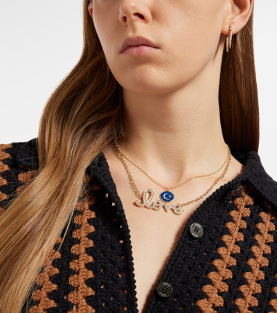 Sydney Evan Love 14kt Gold Necklace With Diamonds In Gold