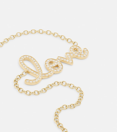 Sydney Evan Love 14kt Gold Necklace With Diamonds In Gold