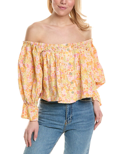 Shop Free People James Smock Top In Yellow
