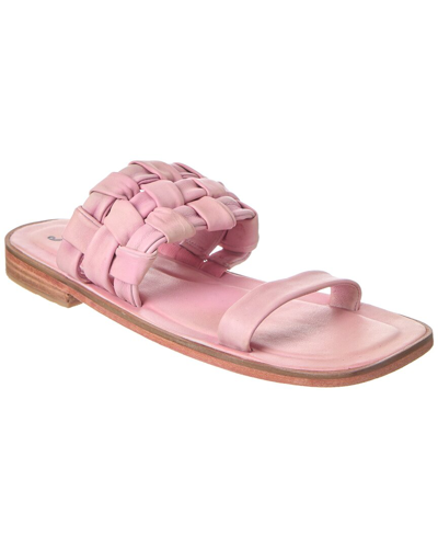 Shop Free People Woven River Leather Sandal In Pink
