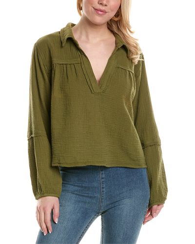 Shop Free People Yucca Double Cloth Blouse In Green