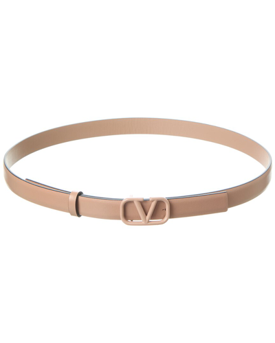 Shop Valentino Vlogo 20mm Leather Belt In Pink