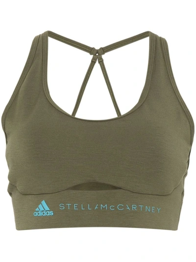 Shop Adidas By Stella Mccartney T-shirts & Tops In Olivecyan