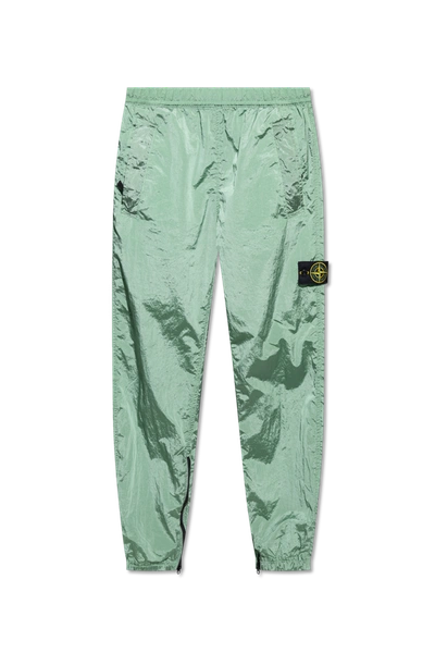 Shop Stone Island Green Track Pants With Logo In New