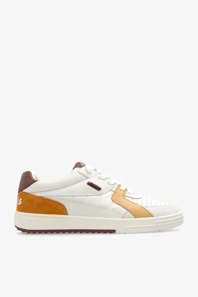 Shop Palm Angels Cream Sneakers With Logo In New