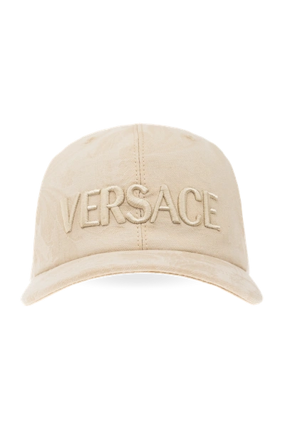 Shop Versace Beige Baseball Cap In New