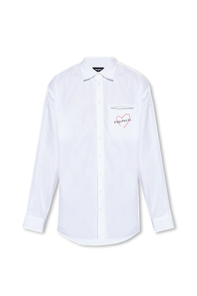 Shop Dsquared2 White Shirt With Pocket In New