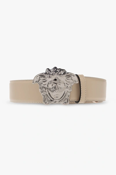 Shop Versace Beige Leather Belt In New