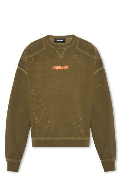 Shop Dsquared2 Green Sweatshirt With Logo In New