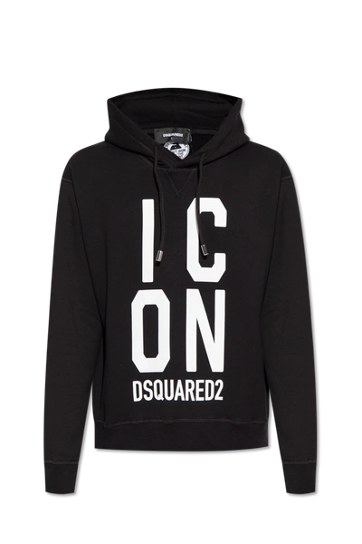 Shop Dsquared2 Black Hoodie With Logo In New