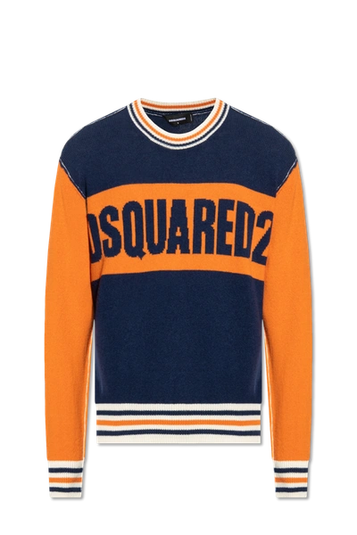 Shop Dsquared2 Navy Blue Wool Sweater In New