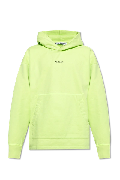 Shop Acne Studios Neon Hoodie With Logo In New