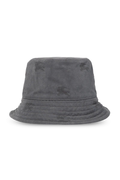 Shop Burberry Grey Bucket Hat With Logo In New