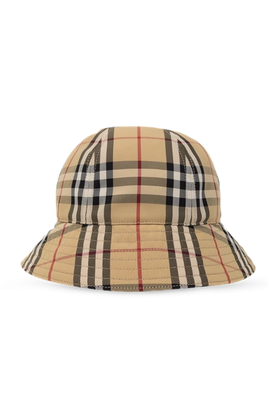 Shop Burberry Beige Checked Bucket Hat In New
