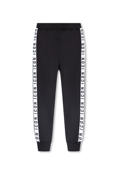 Shop Dsquared2 Black Printed Sweatpants In New