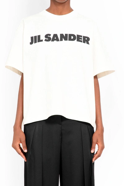 Jil Sander Crewneck Short Sleeves Classic Print T-shirt Clothing In White