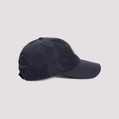 Shop Moncler Logo Patch Baseball Cap Hat In Blue