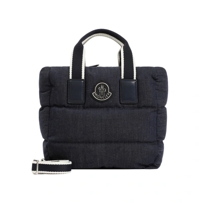 Shop Moncler Mini Caradoc Tote Bag In Blue
