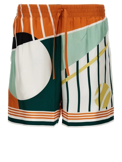 Shop Casablanca 'court Abstrait' Bermuda Shorts In Multicolor