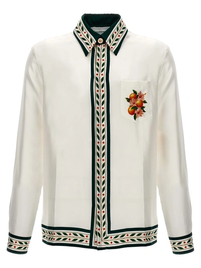 Shop Casablanca 'oranges En Fleur' Shirt In Multicolor