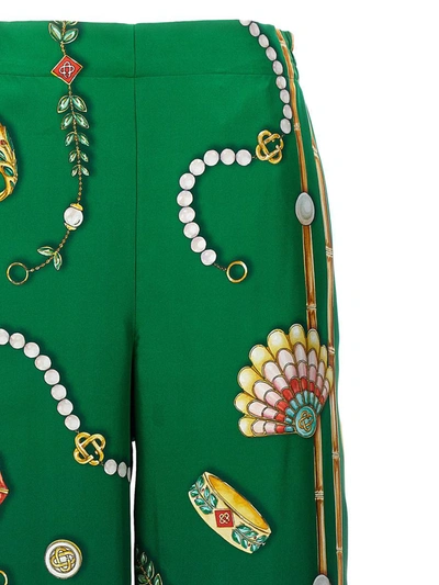 Shop Casablanca 'la Boite A Bijoux' Pants In Green