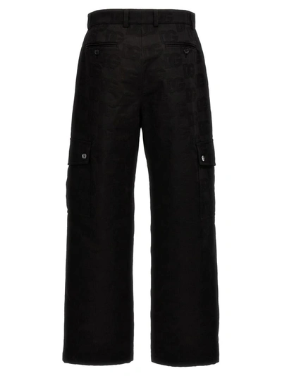 Shop Dolce & Gabbana Dg Jaquard Pants In Black
