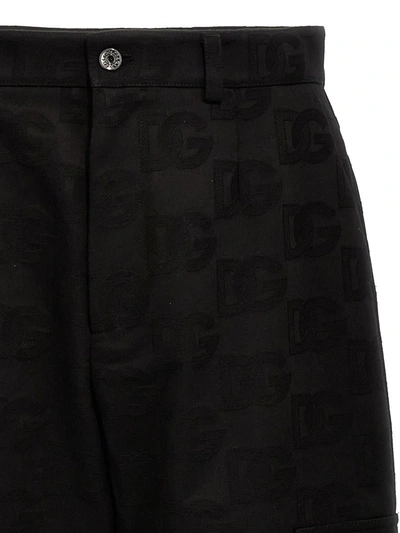Shop Dolce & Gabbana Dg Jaquard Pants In Black
