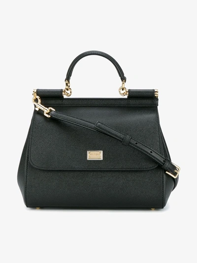 Shop Dolce & Gabbana `sicily` Shoulder Bag In Black