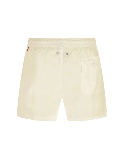 Shop Kiton Cream Swim Shorts In White
