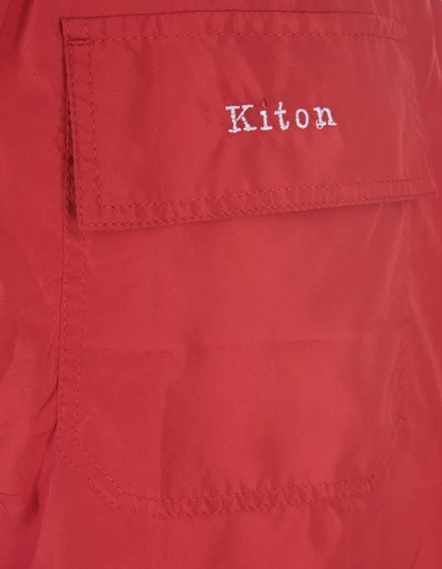 Shop Kiton Swim Shorts In Red