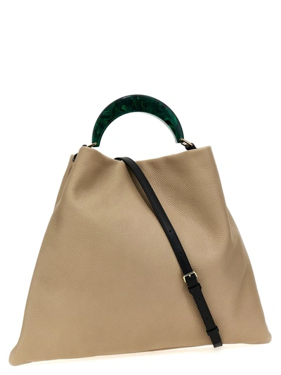 Shop Marni 'venice Medium' Handbag In Beige