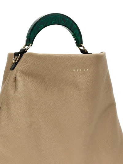Shop Marni 'venice Medium' Handbag In Beige