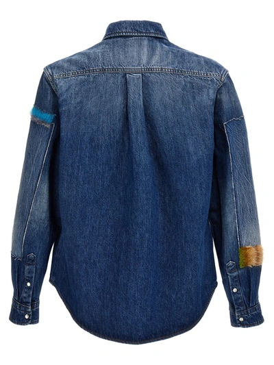 Shop Marni Denim Shirt, Embroidery And Patches In Blue