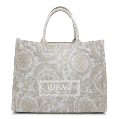 Shop Versace Bags In Beige+beige- Gold