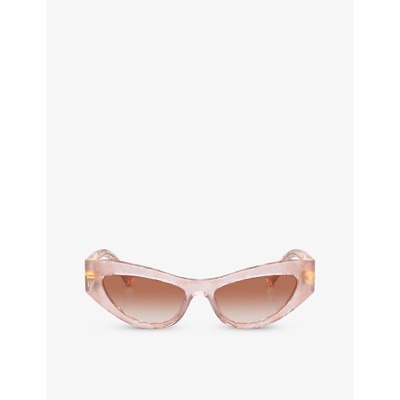Shop Dolce & Gabbana Women's Pink Dg4450 Cat-eye Acetate Sunglasses