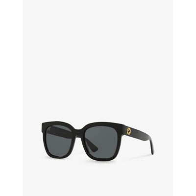 Gucci Womens Black Gg1338s Rectangle-frame Injected Sunglasses In Black