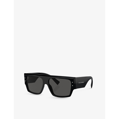Shop Dolce & Gabbana Women's Black Dg4459 Square-frame Acetate Sunglasses