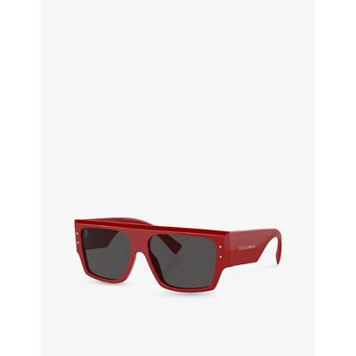 Dolce & Gabbana Dg4459 Square-frame Acetate Sunglasses In Red