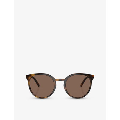 Shop Dolce & Gabbana Women's Brown Dg6189u Phantos-frame Tortoiseshell Injected Sunglasses