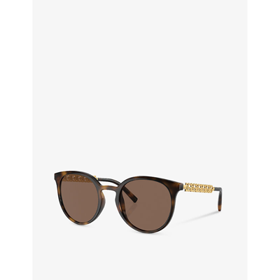 Shop Dolce & Gabbana Women's Brown Dg6189u Phantos-frame Tortoiseshell Injected Sunglasses