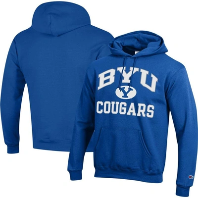 Shop Champion Royal Byu Cougars High Motor Pullover Hoodie