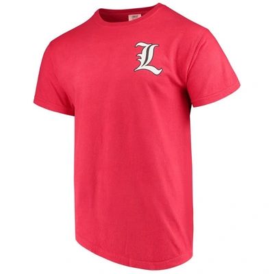 Shop Image One Red Louisville Cardinals Baseball Flag Comfort Colors T-shirt