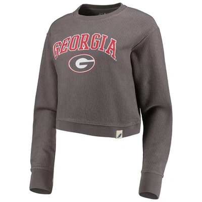 Shop League Collegiate Wear Gray Georgia Bulldogs Classic Campus Corded Timber Sweatshirt