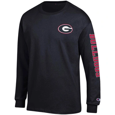 Shop Champion Black Georgia Bulldogs Team Stack Long Sleeve T-shirt