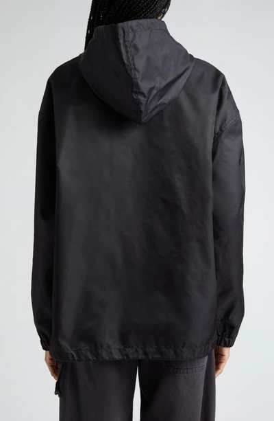 Shop Acne Studios Ovitta Face Patch Hooded Nylon Jacket In Black