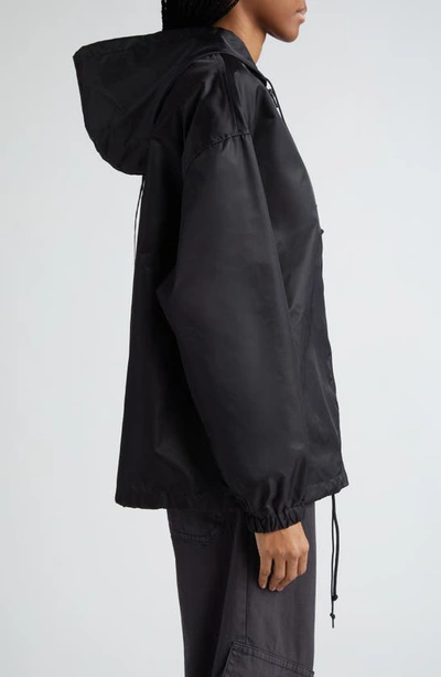 Acne Studios Ovitta Face Patch Hooded Nylon Jacket In Black