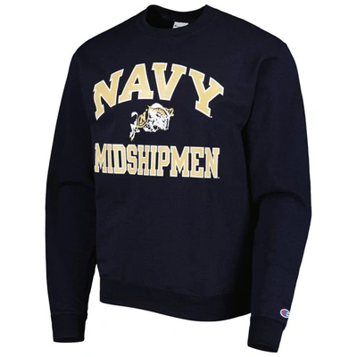 Shop Champion Navy Navy Midshipmen High Motor Pullover Sweatshirt