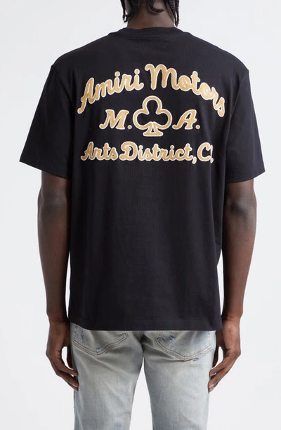 Shop Amiri Motors Cotton Graphic T-shirt In Black